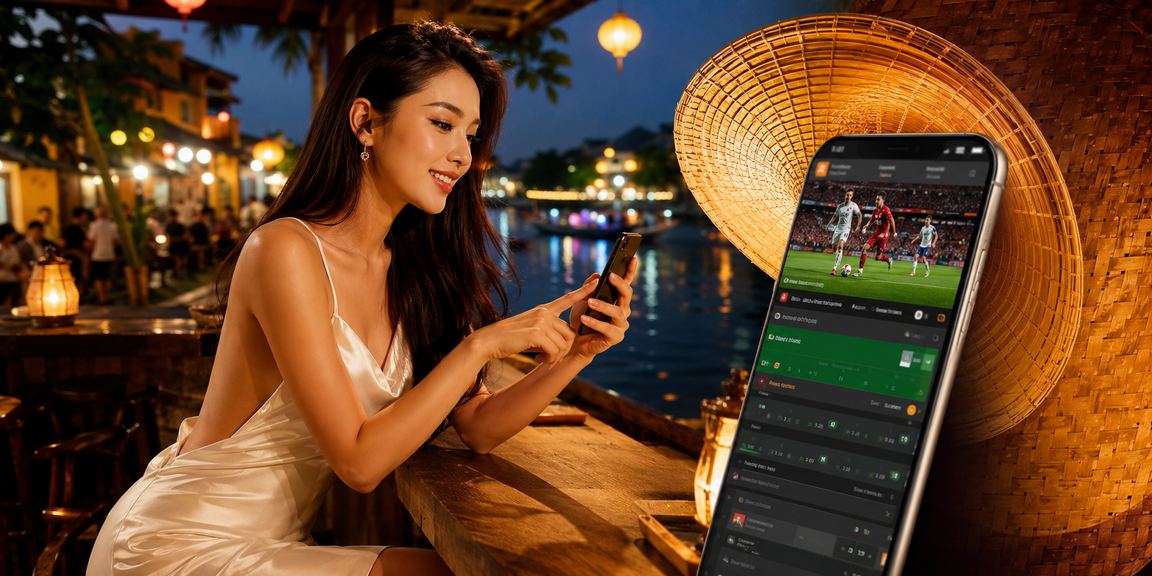 Cảnh sắc Hội An và hình ảnh cá cược thể thao trên nền nón lá đặc trưng